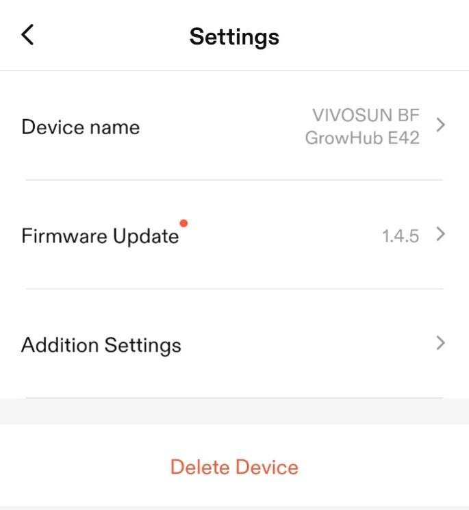 the Change of Settings
