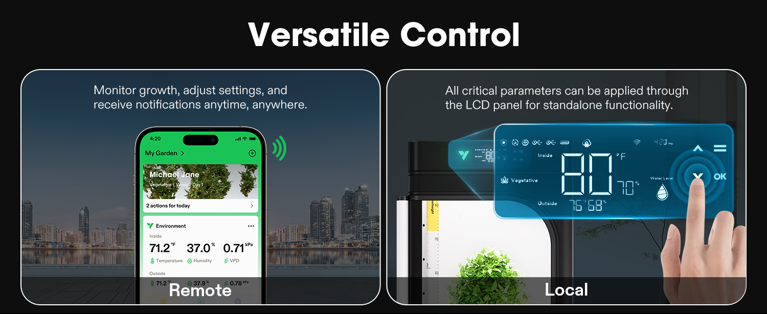 Vgrow app control