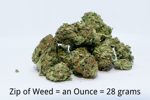 how many grams in a zip