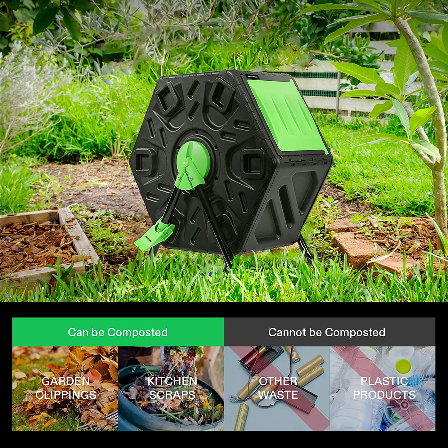 115 Gallon Garden Compost Bin - Outdoor Compost Tumblers