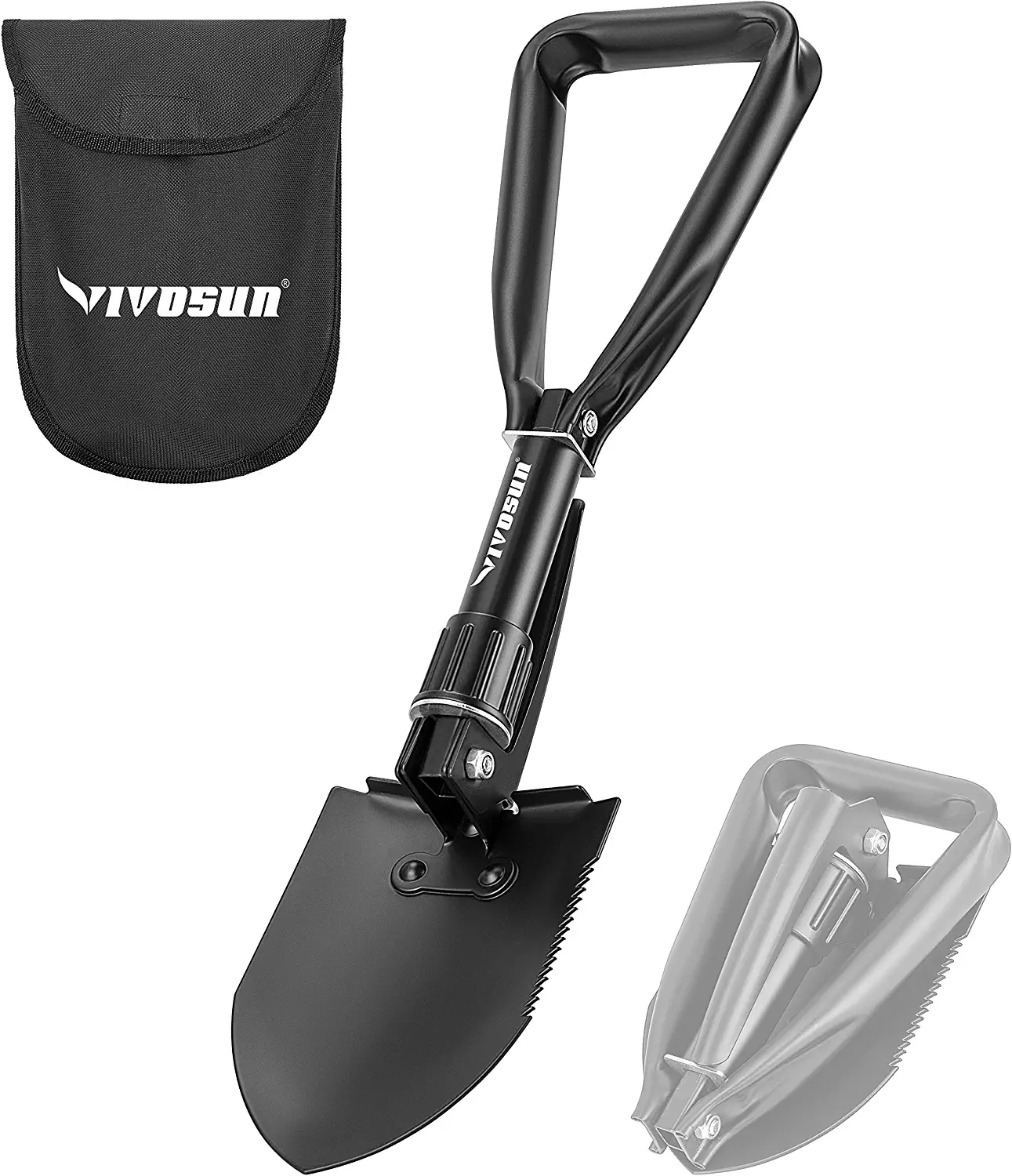 VIVOSUN Survival Shovel Folding Portable Tactical Camping Shovel Multitool for Camping, Hiking, Backpacking